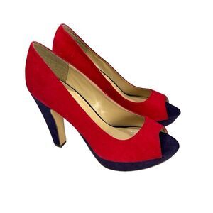 Call it Spring Suede Red Purple Women’s Platform Chunky Evening Heels Pumps SZ 9